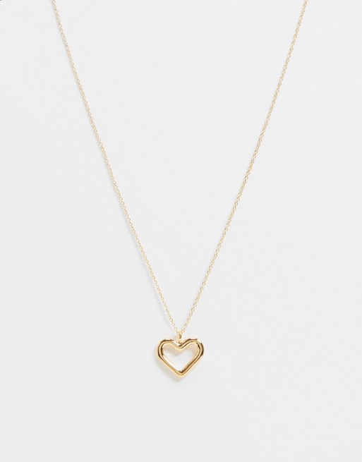Whistles heart drop necklace in gold