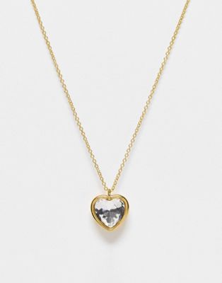 Whistles heart pendant necklace in gold