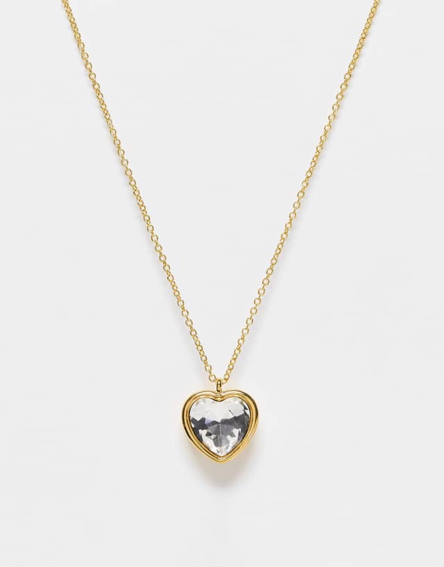 Whistles heart pendant necklace in gold