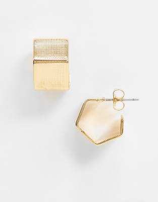 Whistles Hexagonal Hoop Earrings In Gold ModeSens