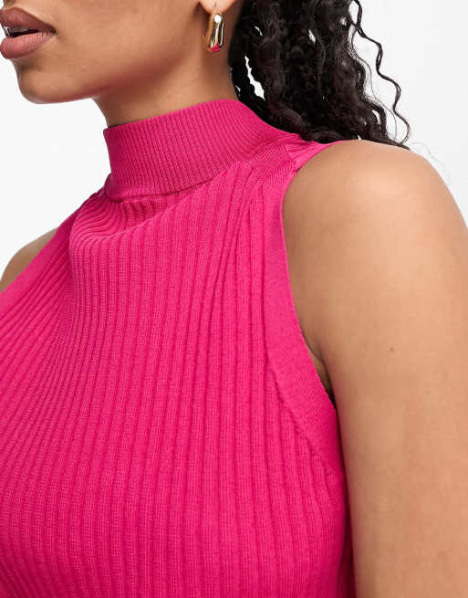 Pink high neck sleeveless top sales