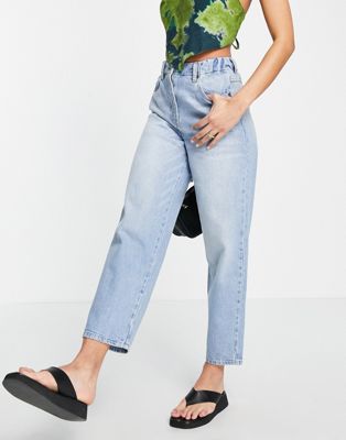Whistles high stretch waist straight leg jeans in bleached blue