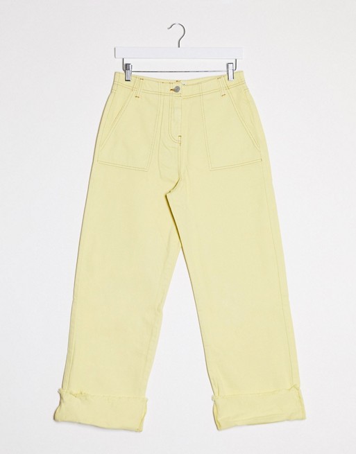 Whistles high waisted turn up jeans in yellow