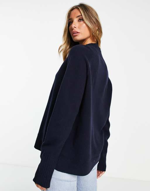 Whistles – Hochgeschlossener Strickpullover in Marineblau, 2 von 4