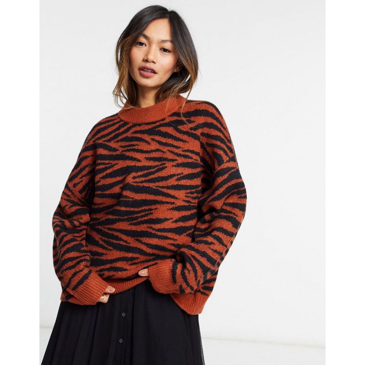 Multicolour Tiger Stripe Intarsia Knit, WHISTLES