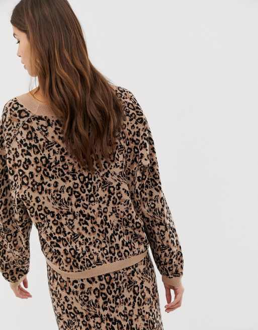 Whistles jacquard jungle cat jumper