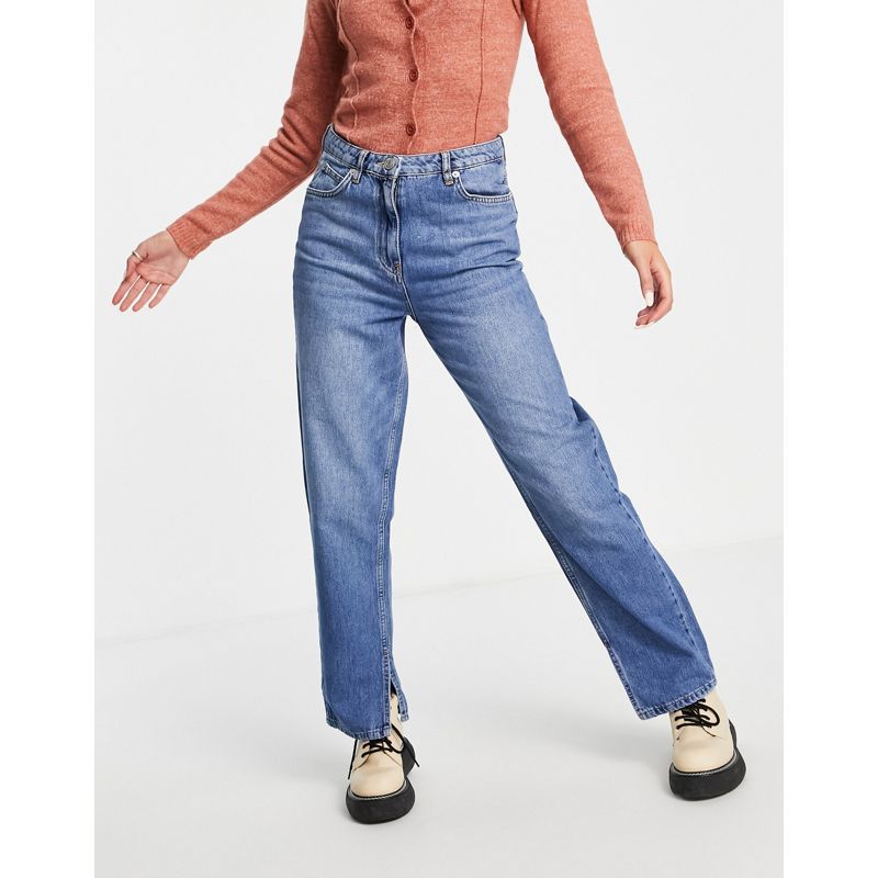 Donna  Whistles - Jeans dritti a vita alta color indaco con spacco laterale