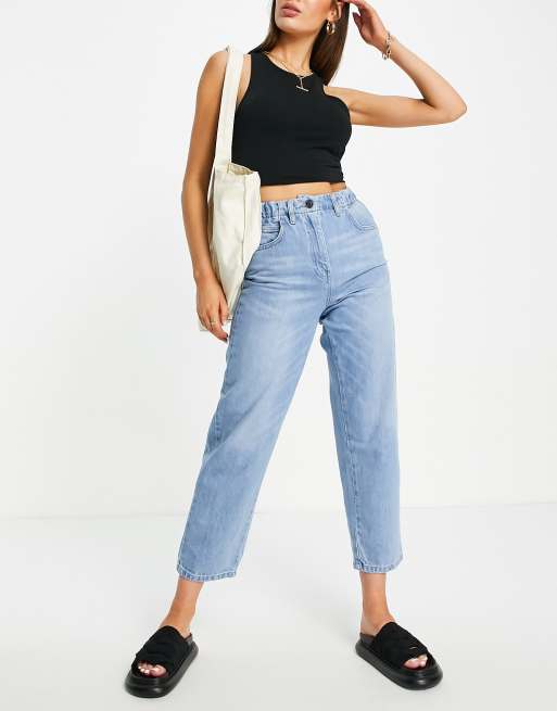 Whistles - Jeans met rechte pijpen, hoge taille en stretch in lichtblauw