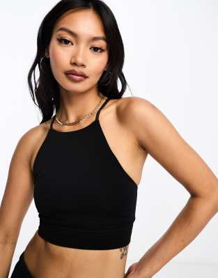 Whistles jersey studio sports vest top in black | ASOS