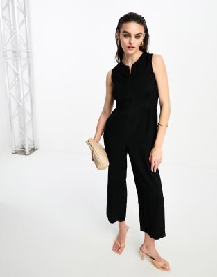 Whistles - Josie - Jumpsuit in Schwarz mit Reißverschluss vorn