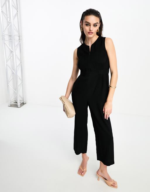 Whistles Josie Jumpsuit in Schwarz mit Reißverschluss vorn ASOS