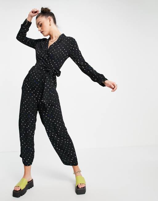 Whistles - Jumpsuit met sterrenprint in zwart
