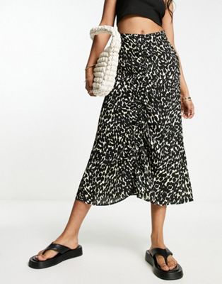 Whistles leopard print ruched jersey skirt in multi - ASOS Price Checker