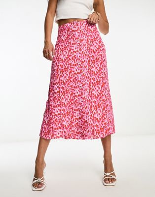 Whistles blurred animal button front maxi skirt in pink - ASOS Price Checker