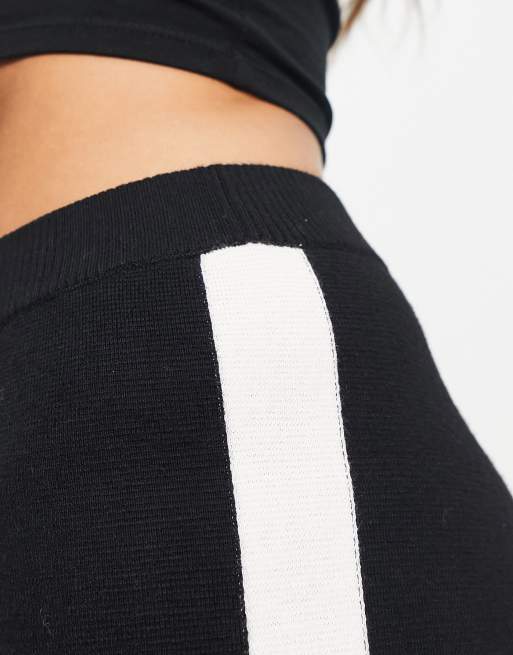 Whistles knitted side stripe trouser in black ASOS