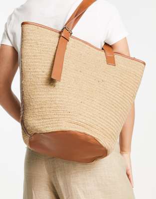 Whistles large natural weave tote bag