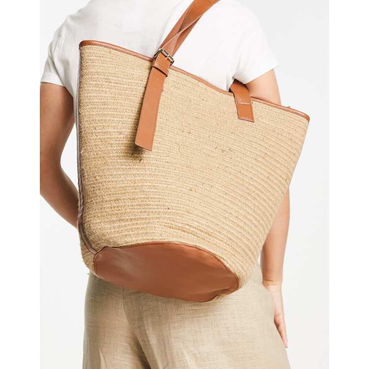 Neutral Lyon Straw Tote, WHISTLES