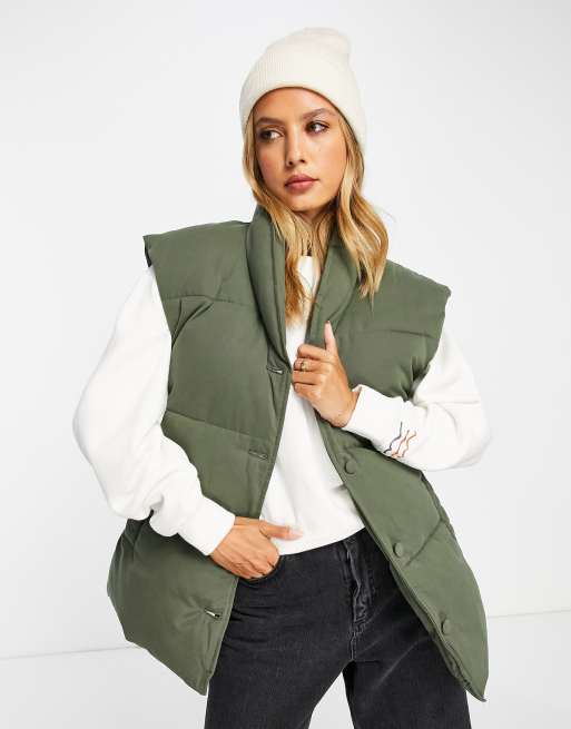 Whistles lauren drop shoulder gilet in green ASOS