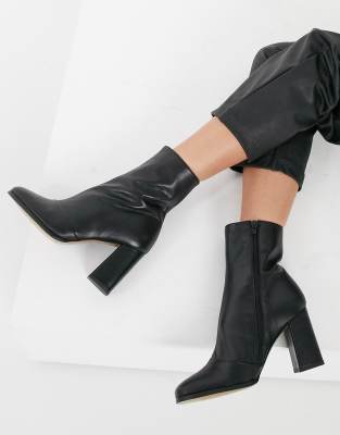 Whistles leather heeled boots in black