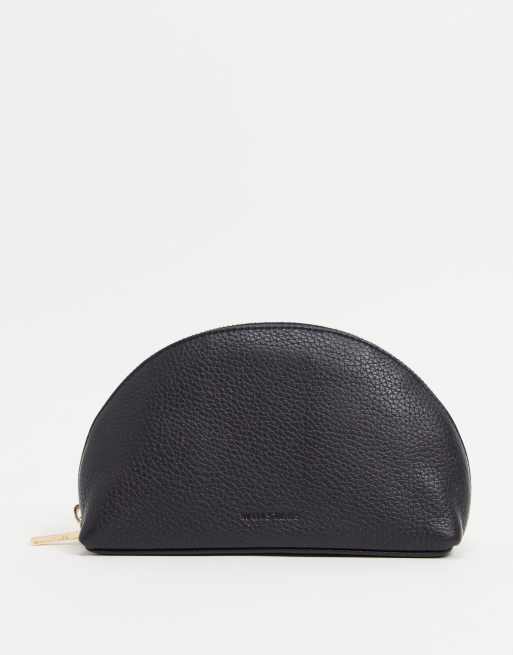 Whistles leather make up bag in black ASOS