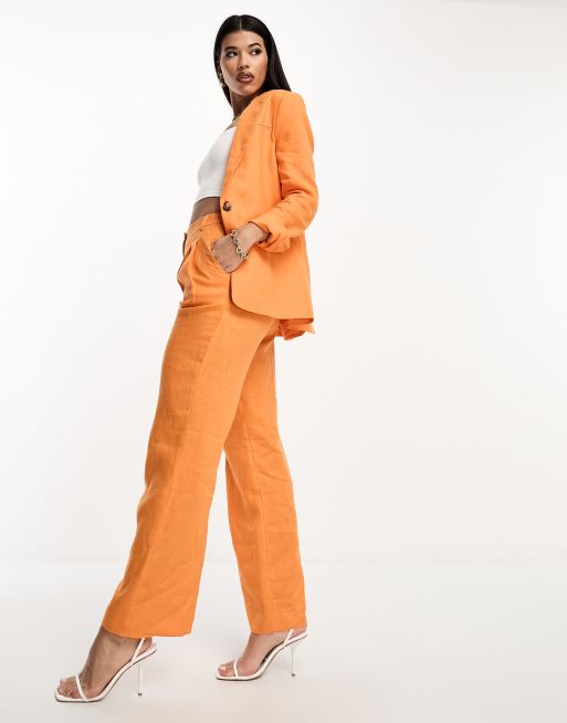 Whistles Leonie linen trouser in orange co-ord