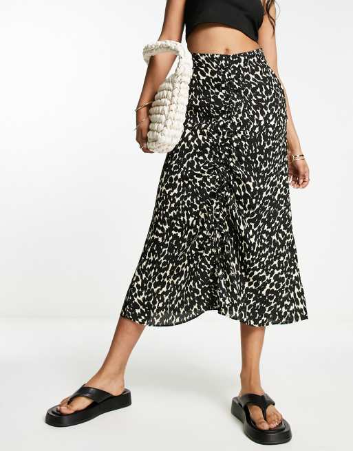 Leopard print 2024 jersey midi skirt