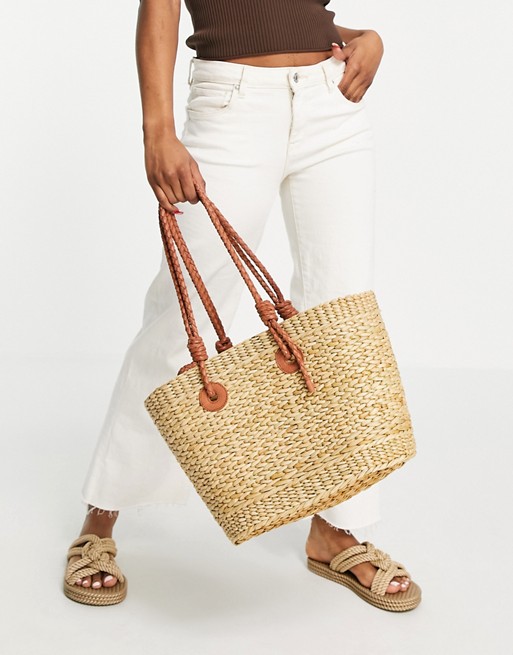 Whistles Lianne tote bag in natural straw