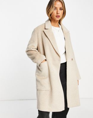 Whistles lola wool mix cocoon coat in oatmeal - ASOS Price Checker