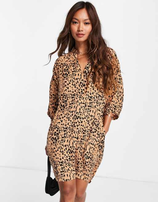 Whistles Lola safari print mini dress in orange