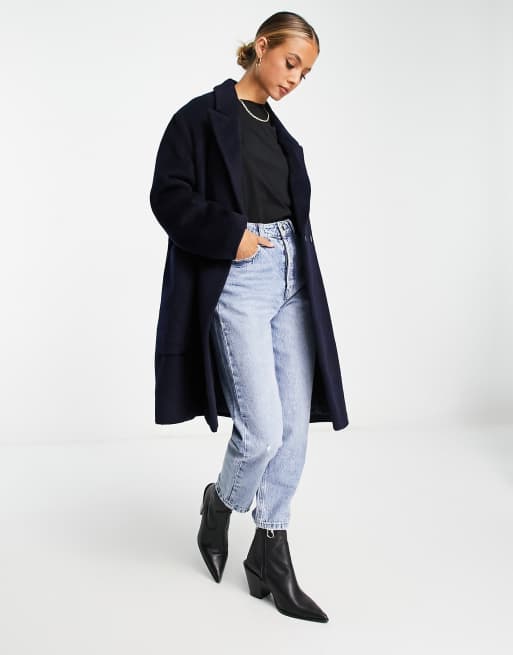 Navy hot sale cocoon coat