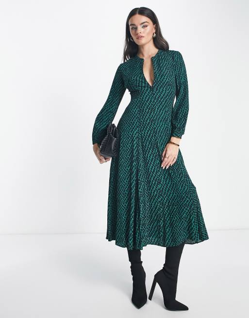 Whistles animal hotsell print dress green