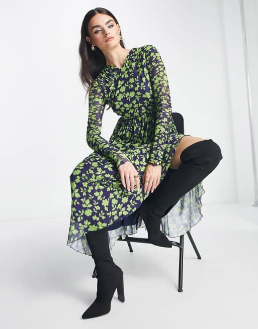 Whistles green shop floral dress