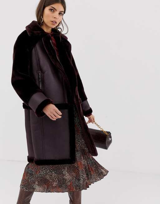 Whistles hotsell burgundy coat