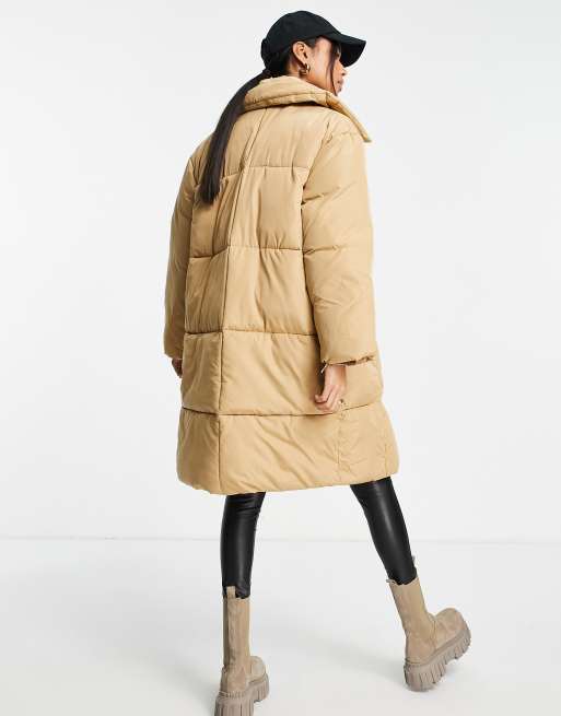Whistles – Longline-Steppmantel mit Kragen in Camel, 2 von 4