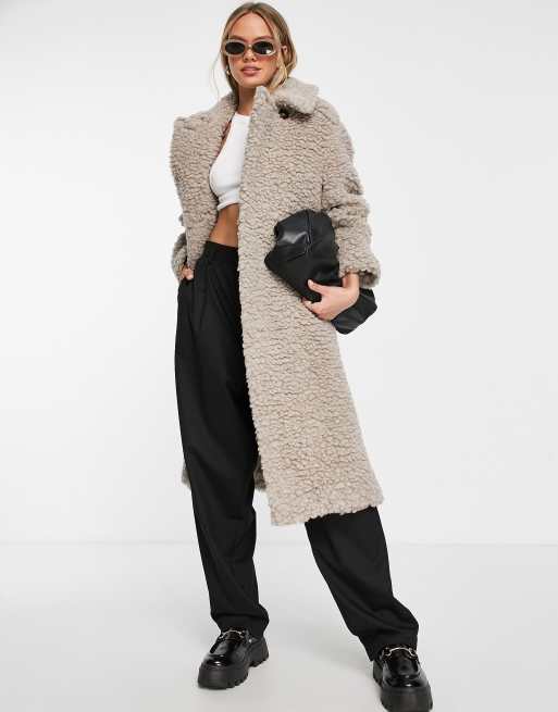 Whistles lottie teddy wool coat in grey ASOS