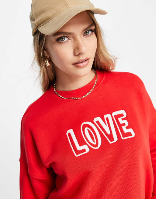 Red Love Logo Relaxed Sweatshirt, WHISTLES