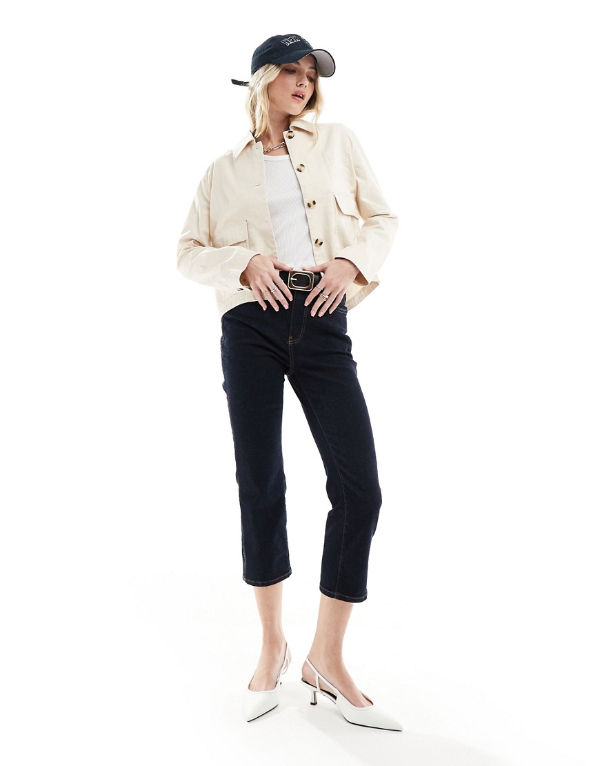 Whistles Marie casual collared jacket in stone-Neutral