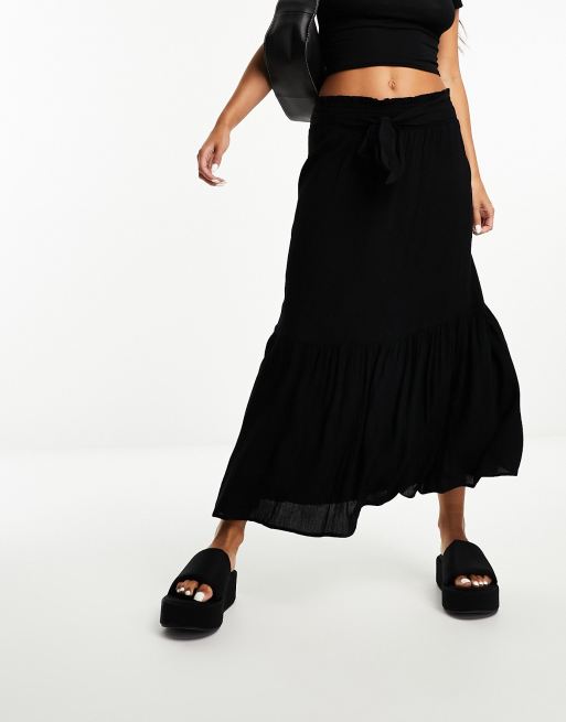 Whistles - Maxi rok met gesmokte taille in zwart