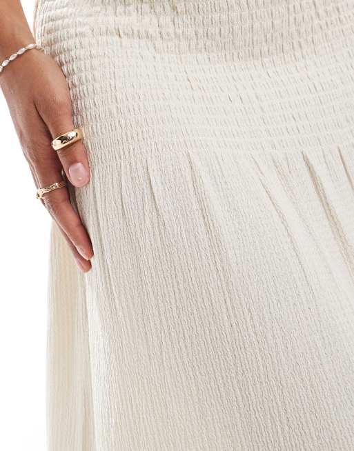 Whistles – Maxirock in Creme mit gesmokter Taille, 2 von 5