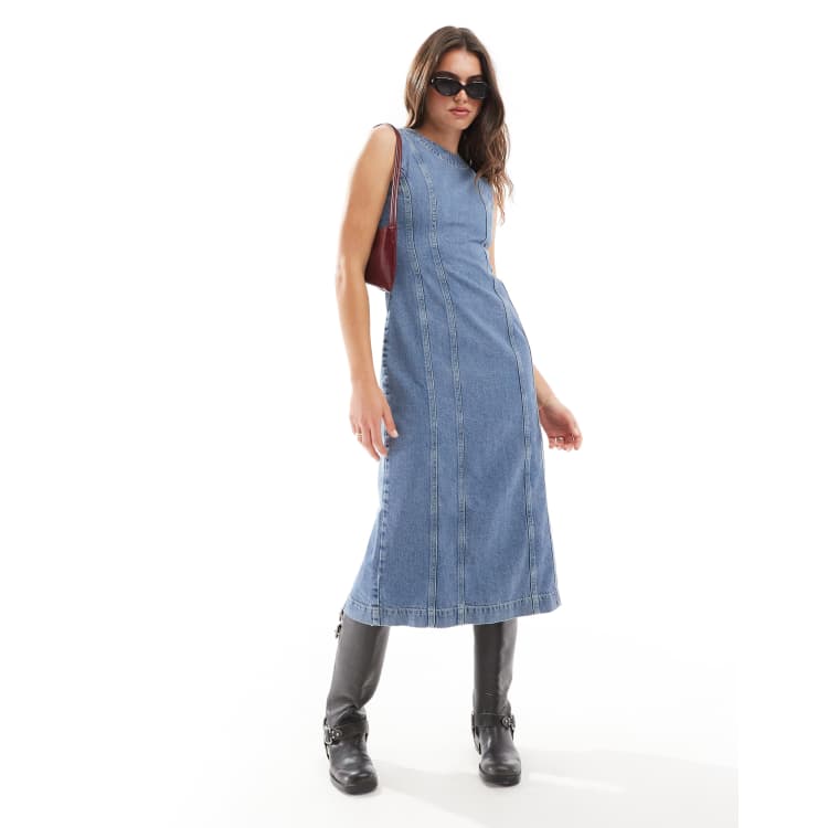 denim dress whistles Dark Denim Hilde Tiered Denim Dress | WHISTLES