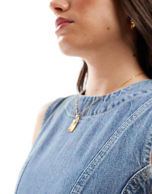 Whistles midi denim dress with seam detail in blue, 2 of 4
