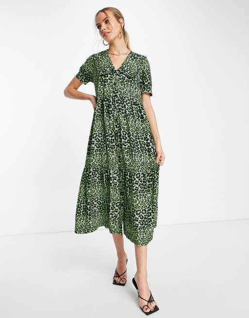 Whistles green outlet leopard dress