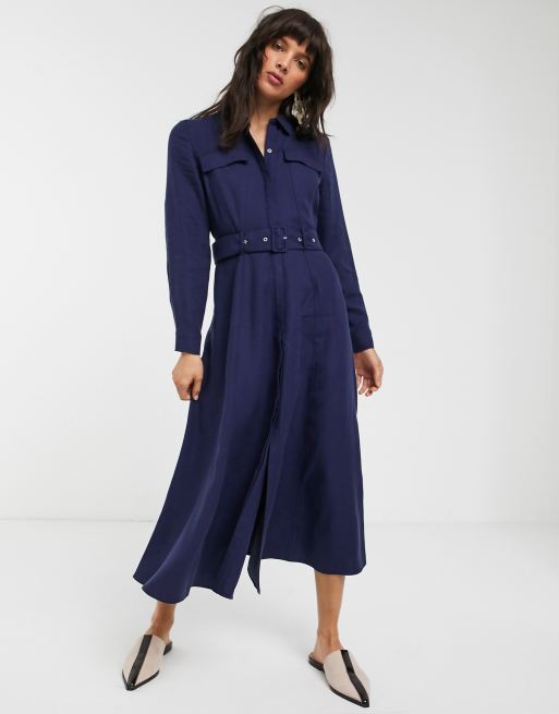 Whistles military midi shirt dress | ASOS