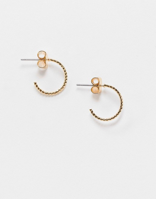 Whistles mini engraved hoop earrings