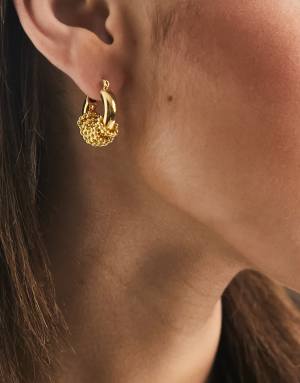Gold Mini Hoop Earrings with Ring Detail by Whistles Ghana Ubuy