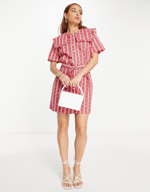 Grey/Multi Stripe Wrap Shirt Dress, WHISTLES