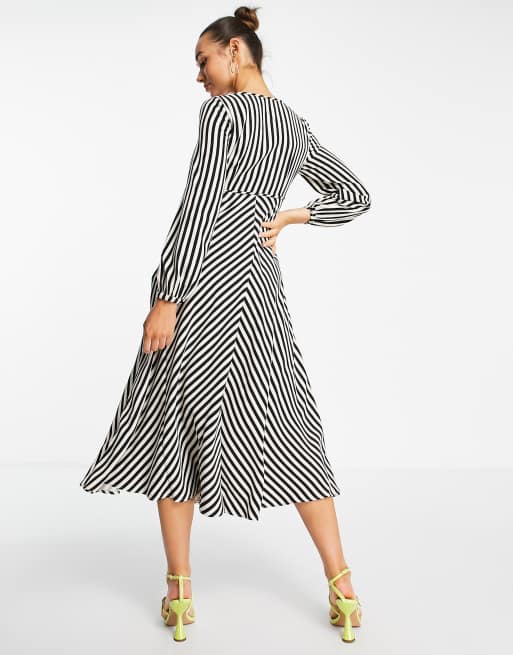 Whistles stripe hotsell wrap shirt dress