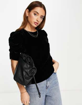 Velvet Apple Gauzy Whisper Bandeau Top - Black