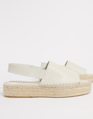 cream leather espadrilles