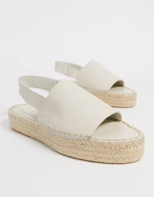 cream leather espadrilles